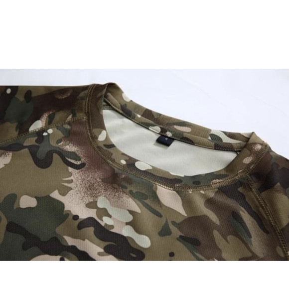 Mens Camo Hunting Short Sleeve Shirt Quick Dry Sun Protection Athletic Shirts US - Picture 7 of 9